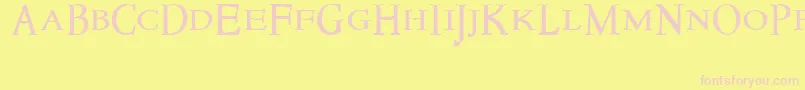 Newstyletitling Font – Pink Fonts on Yellow Background