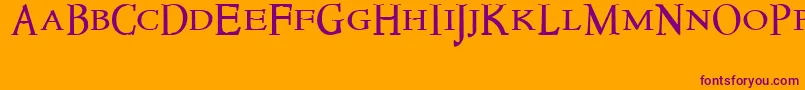 Newstyletitling Font – Purple Fonts on Orange Background