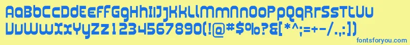 Plasma03 Font – Blue Fonts on Yellow Background