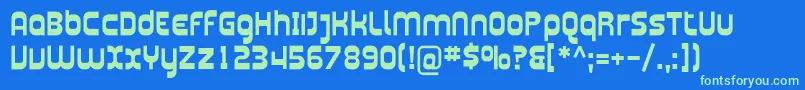 Plasma03 Font – Green Fonts on Blue Background