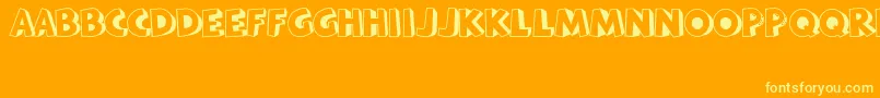 BataviaKota Font – Yellow Fonts on Orange Background