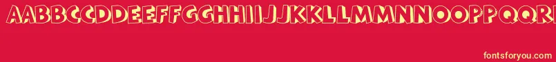 BataviaKota Font – Yellow Fonts on Red Background