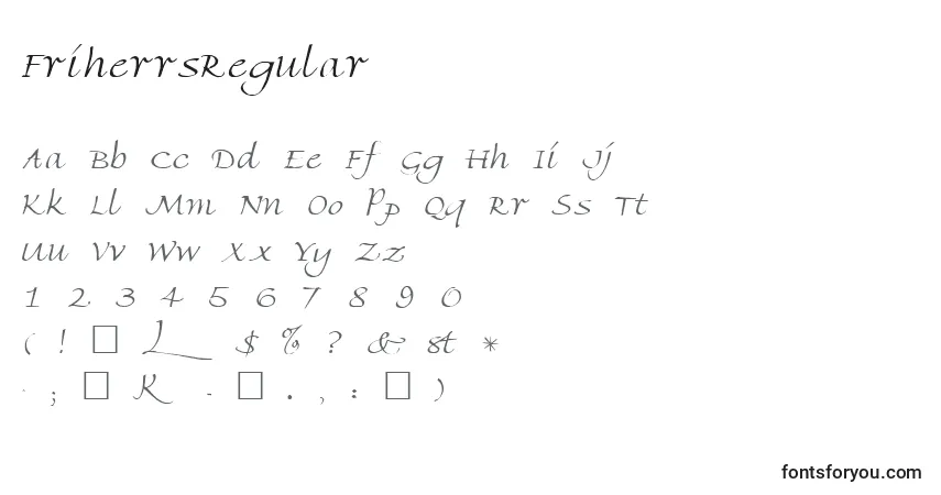 Czcionka FriherrsRegular – alfabet, cyfry, specjalne znaki