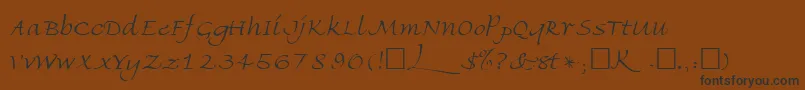 FriherrsRegular Font – Black Fonts on Brown Background