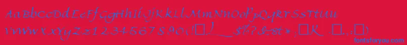 FriherrsRegular Font – Blue Fonts on Red Background