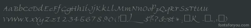 Fonte FriherrsRegular – fontes cinzas em um fundo preto