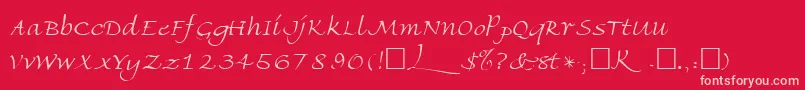 フォントFriherrsRegular – 赤い背景にピンクのフォント