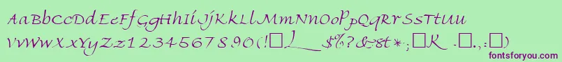 Шрифт FriherrsRegular – фиолетовые шрифты на зелёном фоне