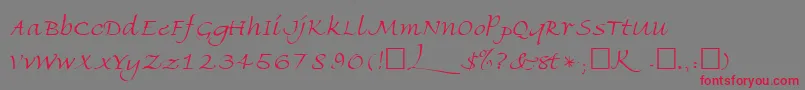 フォントFriherrsRegular – 赤い文字の灰色の背景