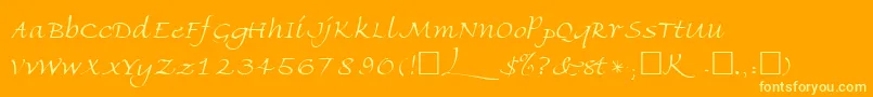 FriherrsRegular Font – Yellow Fonts on Orange Background