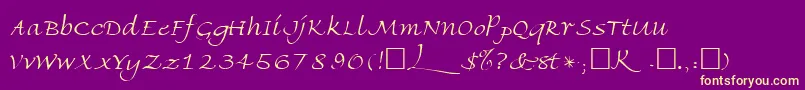 Шрифт FriherrsRegular – жёлтые шрифты на фиолетовом фоне
