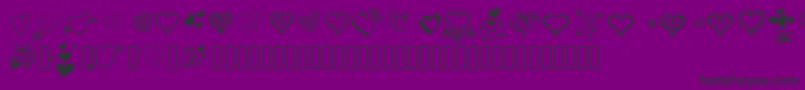 Pwlittlehearts-Schriftart – Schwarze Schriften auf violettem Hintergrund