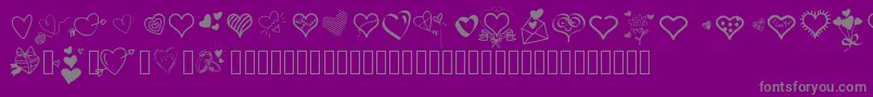 fuente Pwlittlehearts – Fuentes Grises Sobre Fondo Morado