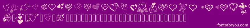 fuente Pwlittlehearts – Fuentes Rosadas Sobre Fondo Morado