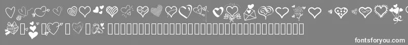 Pwlittlehearts Font – White Fonts on Gray Background