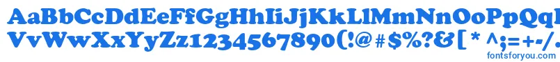 フォントAgcoo5 – 白い背景に青い文字