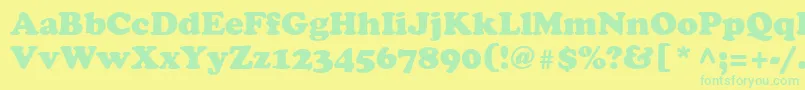 フォントAgcoo5 – 黄色い背景に緑の文字
