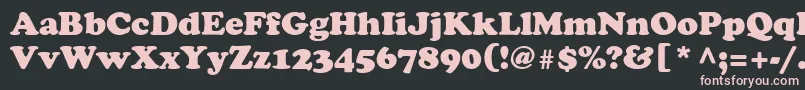 Agcoo5-fontti – vaaleanpunaiset fontit mustalla taustalla