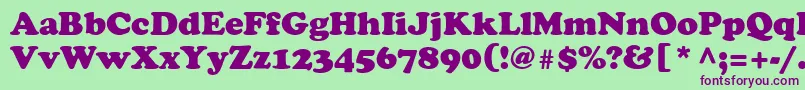 Agcoo5 Font – Purple Fonts on Green Background