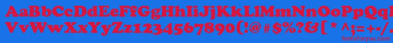 Agcoo5-fontti – punaiset fontit sinisellä taustalla