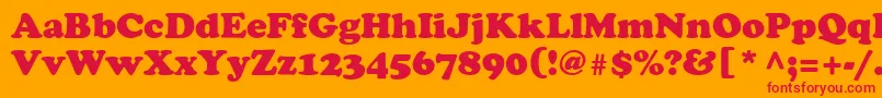 Agcoo5 Font – Red Fonts on Orange Background