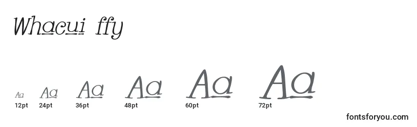 Размеры шрифта Whacui ffy