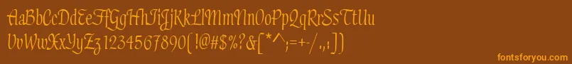 HaydenRegular Font – Orange Fonts on Brown Background