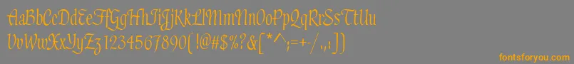 フォントHaydenRegular – オレンジの文字は灰色の背景にあります。