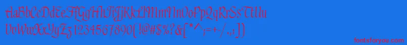 HaydenRegular-Schriftart – Rote Schriften auf blauem Hintergrund