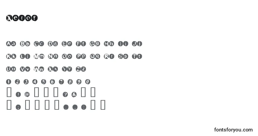Schriftart Xerof – Alphabet, Zahlen, spezielle Symbole