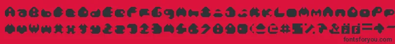 MonoLh-Schriftart – Schwarze Schriften auf rotem Hintergrund