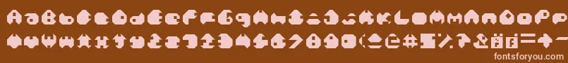 フォントMonoLh – 茶色の背景にピンクのフォント