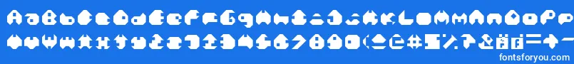 MonoLh-Schriftart – Weiße Schriften auf blauem Hintergrund