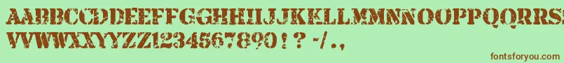 ArmaliteRifle Font – Brown Fonts on Green Background