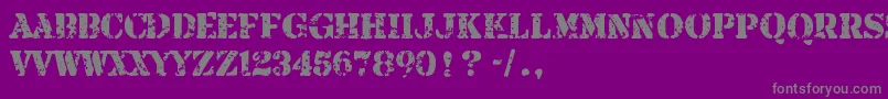 ArmaliteRifle-fontti – harmaat kirjasimet violetilla taustalla