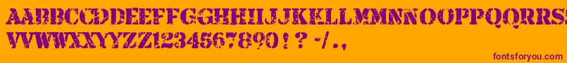 ArmaliteRifle Font – Purple Fonts on Orange Background