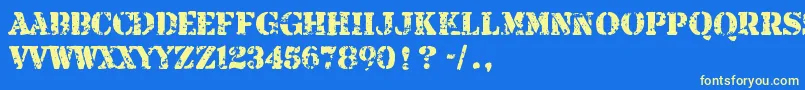 Czcionka ArmaliteRifle – żółte czcionki na niebieskim tle