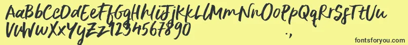 DeliriumSample Font – Black Fonts on Yellow Background