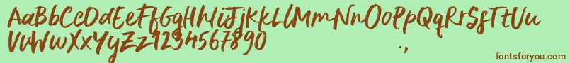 DeliriumSample Font – Brown Fonts on Green Background