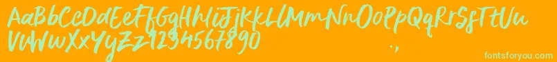 DeliriumSample Font – Green Fonts on Orange Background