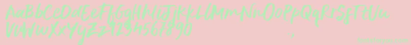 DeliriumSample-Schriftart – Grüne Schriften auf rosa Hintergrund