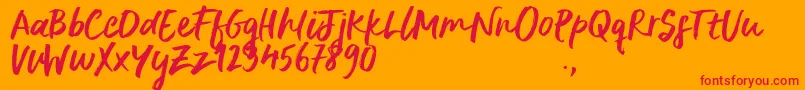 DeliriumSample Font – Red Fonts on Orange Background