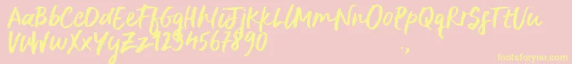 DeliriumSample-Schriftart – Gelbe Schriften auf rosa Hintergrund