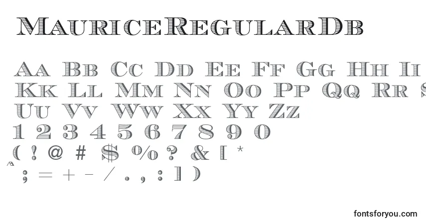 MauriceRegularDb-fontti – aakkoset, numerot, erikoismerkit