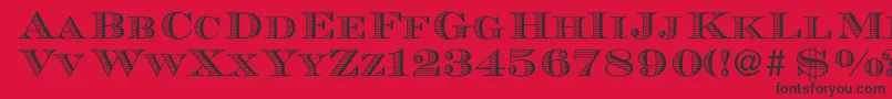 MauriceRegularDb Font – Black Fonts on Red Background