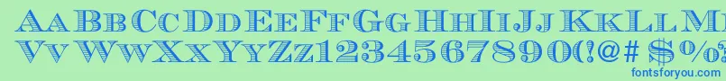 MauriceRegularDb Font – Blue Fonts on Green Background