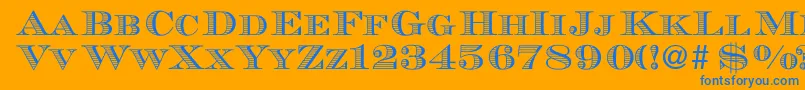 MauriceRegularDb Font – Blue Fonts on Orange Background