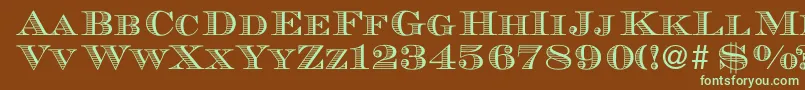 MauriceRegularDb Font – Green Fonts on Brown Background