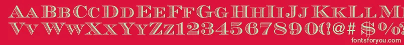 MauriceRegularDb Font – Green Fonts on Red Background