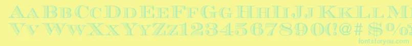 MauriceRegularDb Font – Green Fonts on Yellow Background